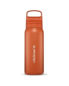 LifeStraw Go Stainless Steel Water Bottle with Filter 24oz - Kyoto Orange