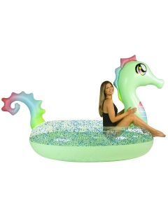 PoolCandy Gigantic Glitter Seahorse Pool Raft