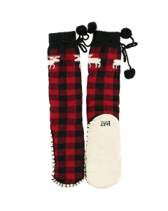 Lazy One Moose Plaid MukLuk Slippers