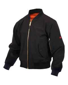 Rothco Soft Shell MA-1 Flight Jacket - Large - Black