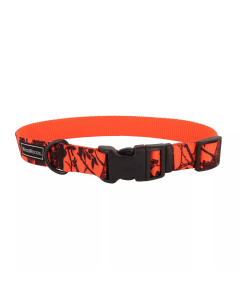 Water & Woods Blaze 1" x 18"-26" Adjustable Patterned Dog Collar - Orange Tree