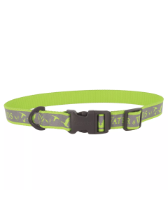 Water & Woods 1" x 18"-26" Adjustable Reflective Dog Collar - Lime