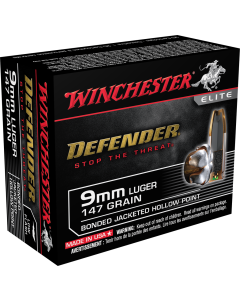 Winchester Defender 9mm 147gr Bonded JHP - 20 Rounds