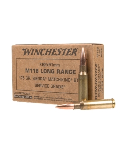 Winchester M118 7.62x51mm 175gr Sierra Matchking HPBT - 20 Rounds