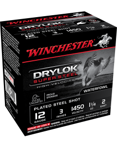 Winchester Drylock Super Steel 12Ga 3" 1 1/4oz 3 Shot - 25 Rounds