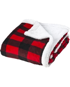 TrailCrest Plush Coral Fleece Plaid Double Layer Blanket