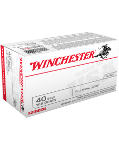 Winchester USA 40 S&W 165gr Full Metal Jacket - 100 Rounds