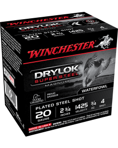 Winchester Drylock Super Steel 20 Ga 2 3/4" 3/4oz 4 Shot - 25 Rounds