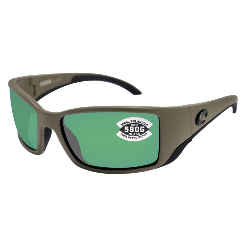 Costa Blackfin 580G Matte Moss Green Mirror Polarized Sunglasses with ...