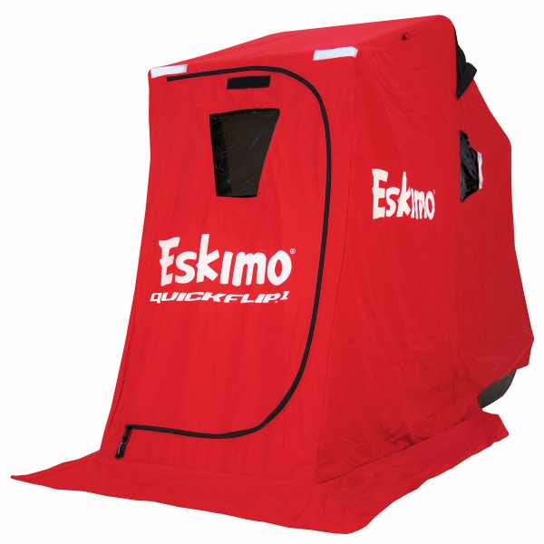 Eskimo Quick-Flip Single Person Ice Shelter with Tripod Chair at