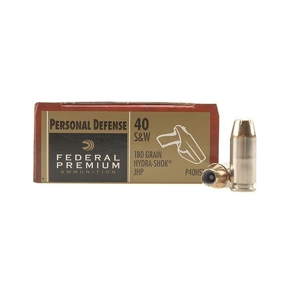 Gw ㊵ 40 S&W 165gr JHP Federal Hydra-Shok P40HS3 Bulk Ammo